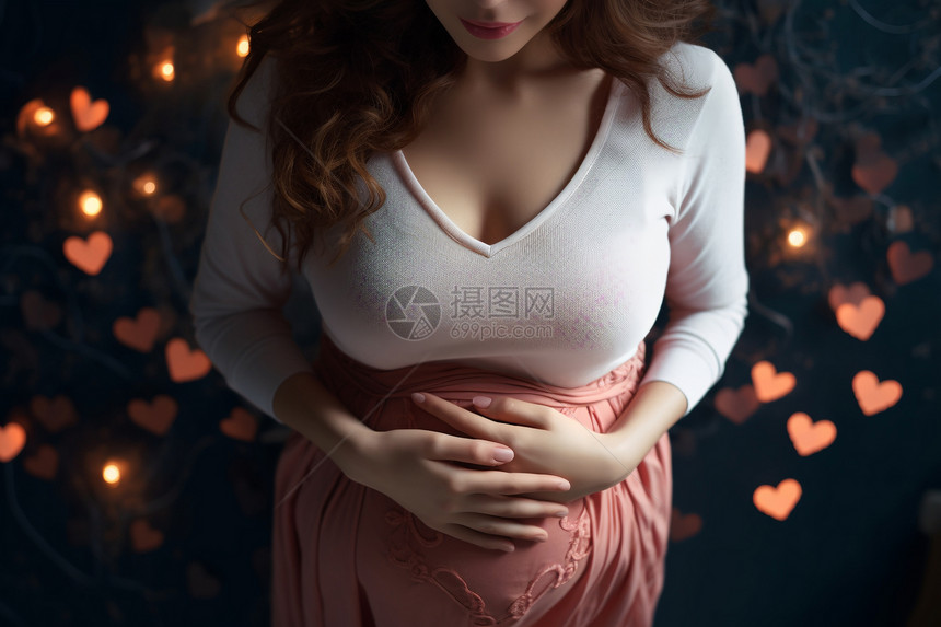 凸起的孕妇腹部图片