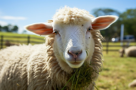 乡村农场中养殖的绵羊图片