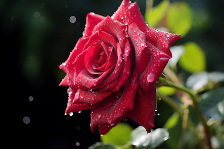 被雨水淋湿的玫瑰高清图片