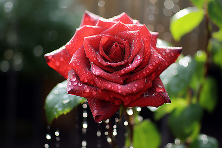 雨中的玫瑰图片