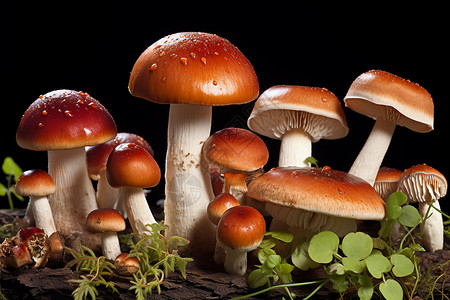 蘑菇群背景图片