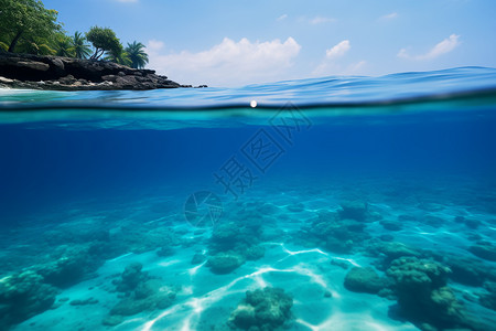 碧蓝色的海底世界高清图片