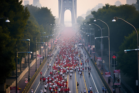城市中的马拉松大赛图片