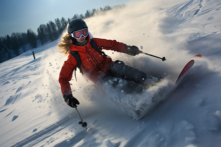 爱好滑雪运动的女子图片