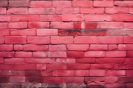 红色粗糙砖工涂刷墙壁成红色背景