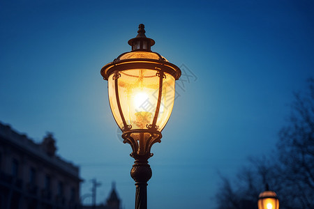 街道照明的路灯背景图片