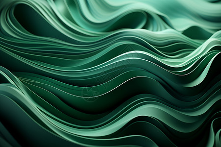 绿色波浪3D景观背景图片