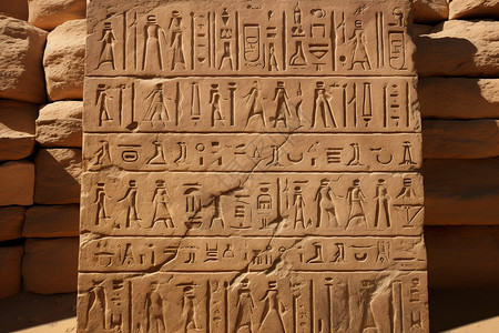 埃及博物馆的象形文字高清图片