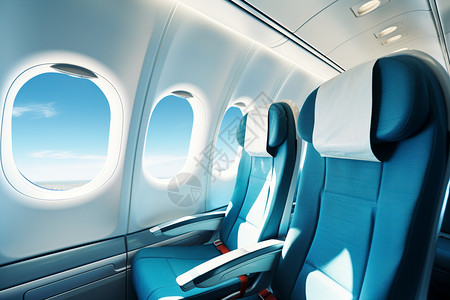 机舱窗口飞机的座椅背景