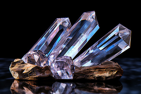 晶莹剔透的水晶石背景图片