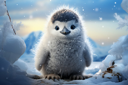 可爱小企鹅表白可爱的企鹅插画