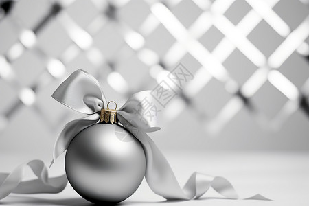 银色圣诞树庆祝圣诞节的装饰球背景