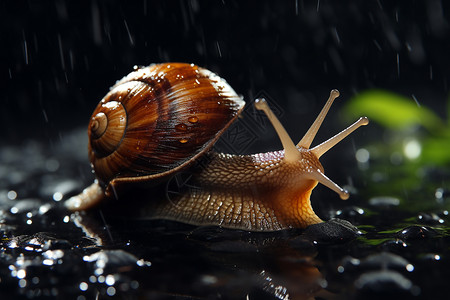 无脊椎动物的蜗牛背景图片