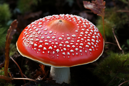 户外红蘑菇苔藓红磨坊高清图片