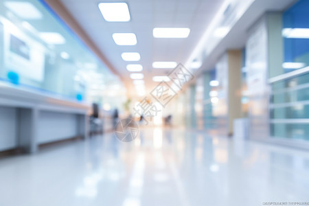 模糊的医院走廊背景图片