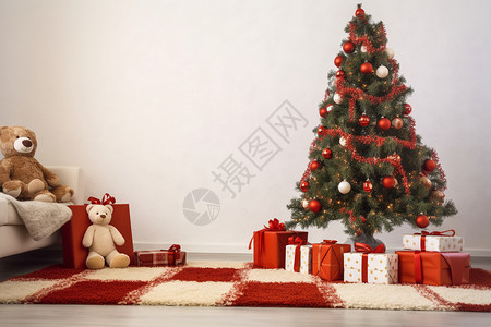 圣诞礼物与圣诞树高清图片