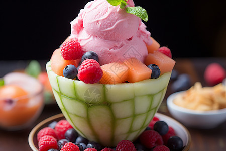 水果冰淇淋球图片