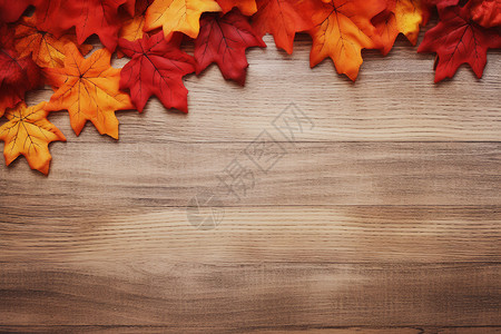 模板桌面上的落叶背景图片