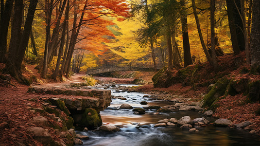 秋天的山林图片
