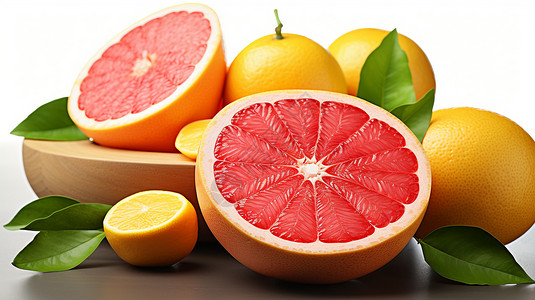 新鲜的橙子和柚子图片