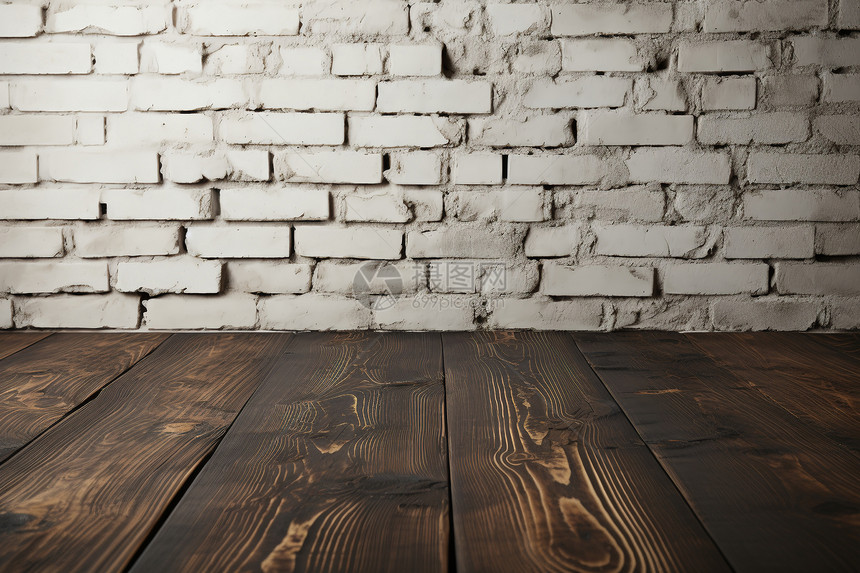 砖房中老旧的木质地板图片