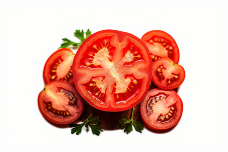 切开的西红柿背景图片