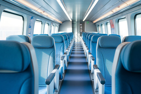 列车内部舒适的列车座椅背景