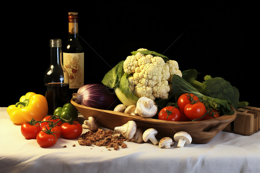 桌面上美味的蔬菜图片