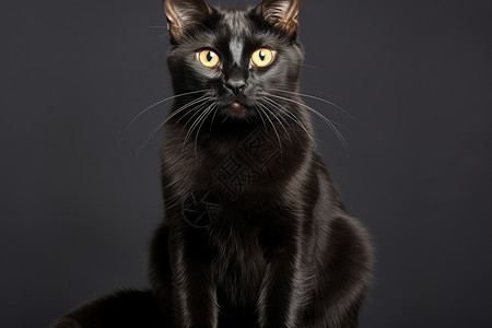 皮毛发亮的黑色小猫背景图片