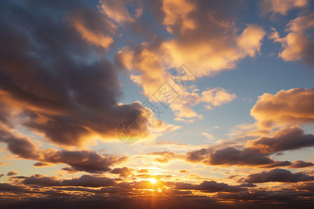 户外自然的夕阳云彩背景图片