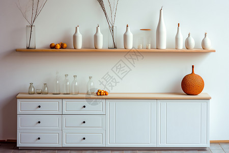 欧式公寓的厨房木质家具图片