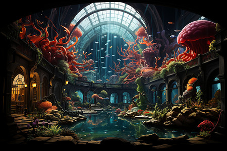 梦幻的海底宫殿插图图片