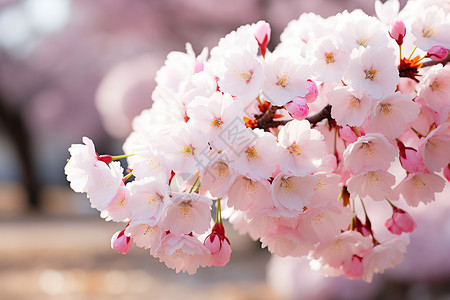 公园中浪漫的樱花图片