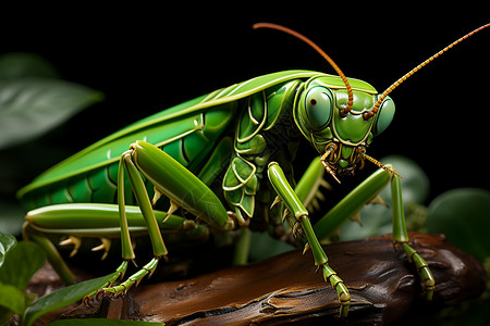 绿色螳螂的特写镜头图片