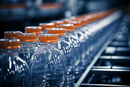 自动化生产线上的塑料瓶图片