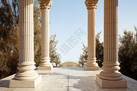古典的罗马廊柱建筑高清图片