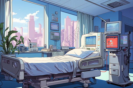 现代的护理病房背景图片