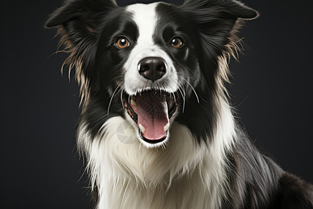 吐舌头的边牧狗狗背景图片