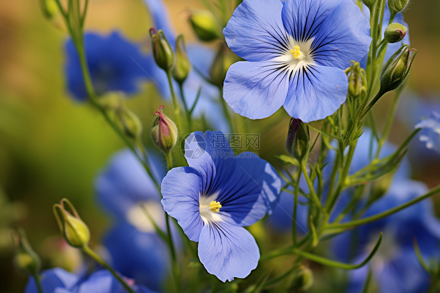 清新自然的蓝色花朵图片