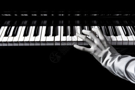 黑白色的钢琴图片