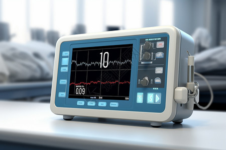 医院的心电仪器背景图片