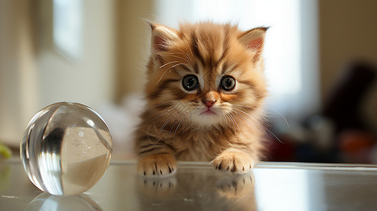 在桌面上可爱的小猫图片