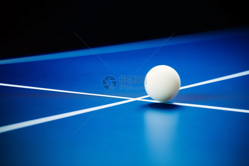 蓝色桌子上的球体图片
