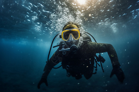 海底探险的男人图片
