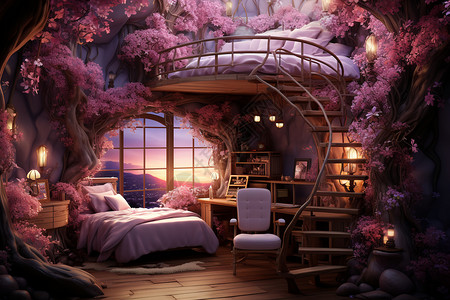 温馨舒适的卧室背景图片