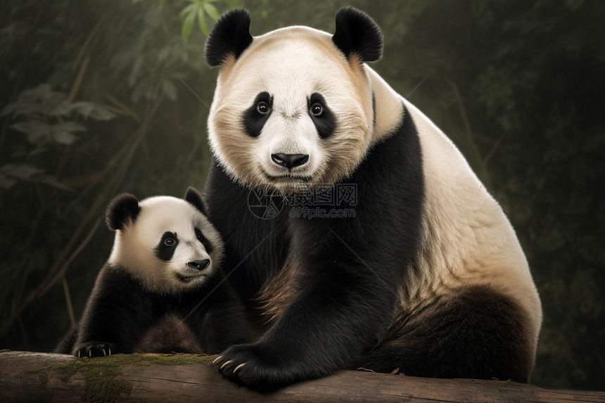 树林里面的熊猫动物图片
