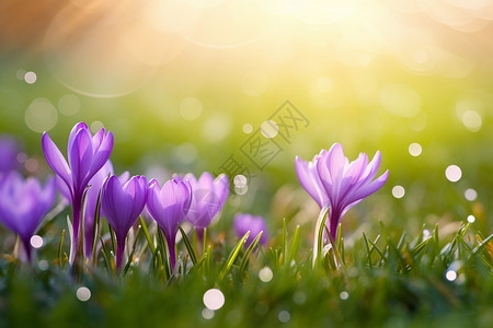 草地上野生的花卉背景图片