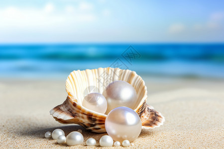贝壳里面的珍珠背景图片
