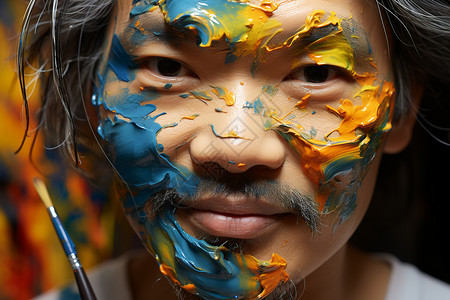 色彩斑斓的艺术家背景图片