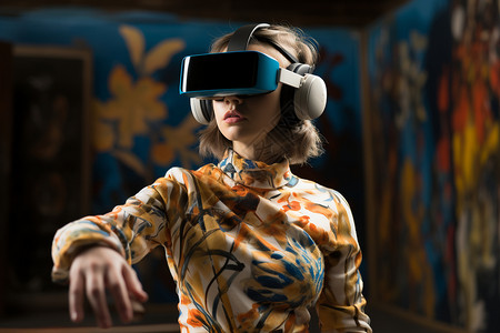 科技酷炫体验VR眼镜背景
